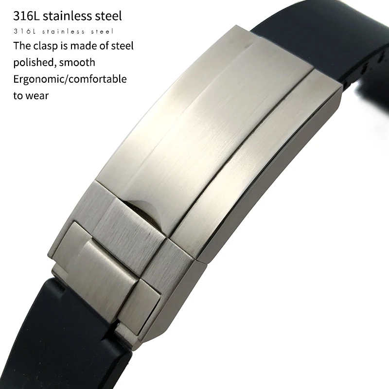 Bracelets de montre de qualité en caoutchouc et silicone, 18mm, 20mm, 19mm,  22mm, 21mm, pour Rolex DayRequiExplorer Gstuff Submariner, bracelet de  montre à structure pliante - AliExpress