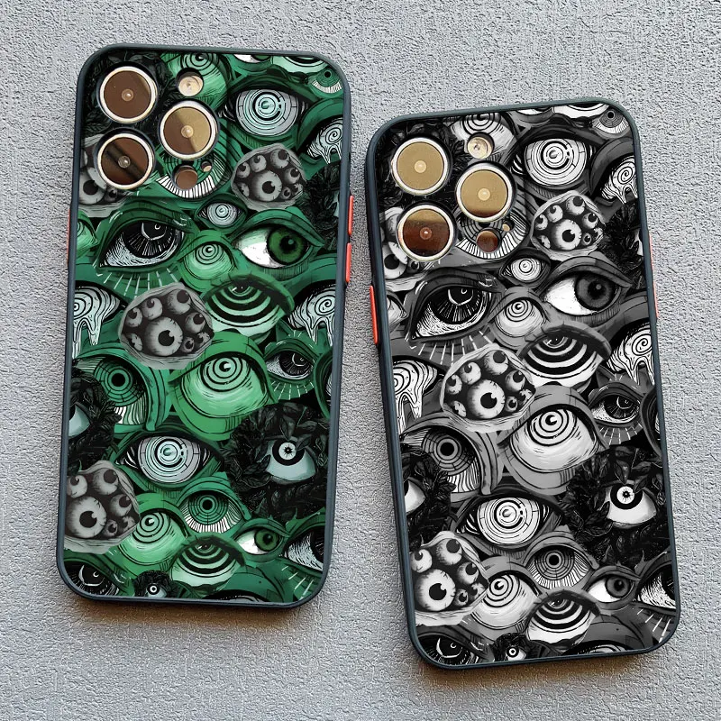 Gotische Gruselige Schwarz-Rote Monster-Augen Handyhülle für iPhone 17 14 13 12 Mini 11 Pro Max 16 15 Pro Max Plus XS XR X Schutzhüllen – Detail 9