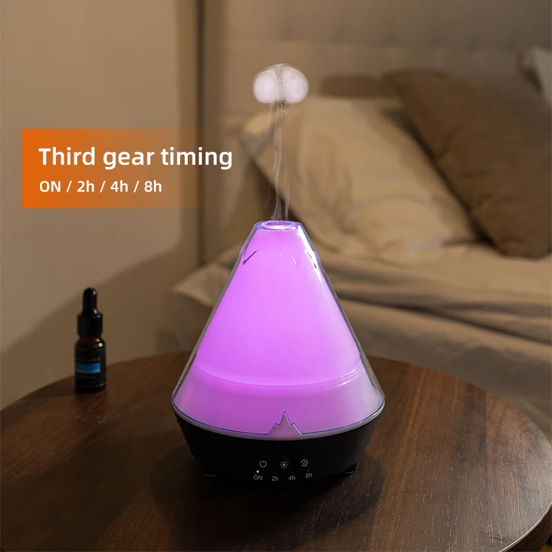7 Colors Gradient Light Simulated Volcano Aroma Diffuser Jellyfish Smoke Ring Air Humidifier USB Aromatherapy Oil Diffuser 6