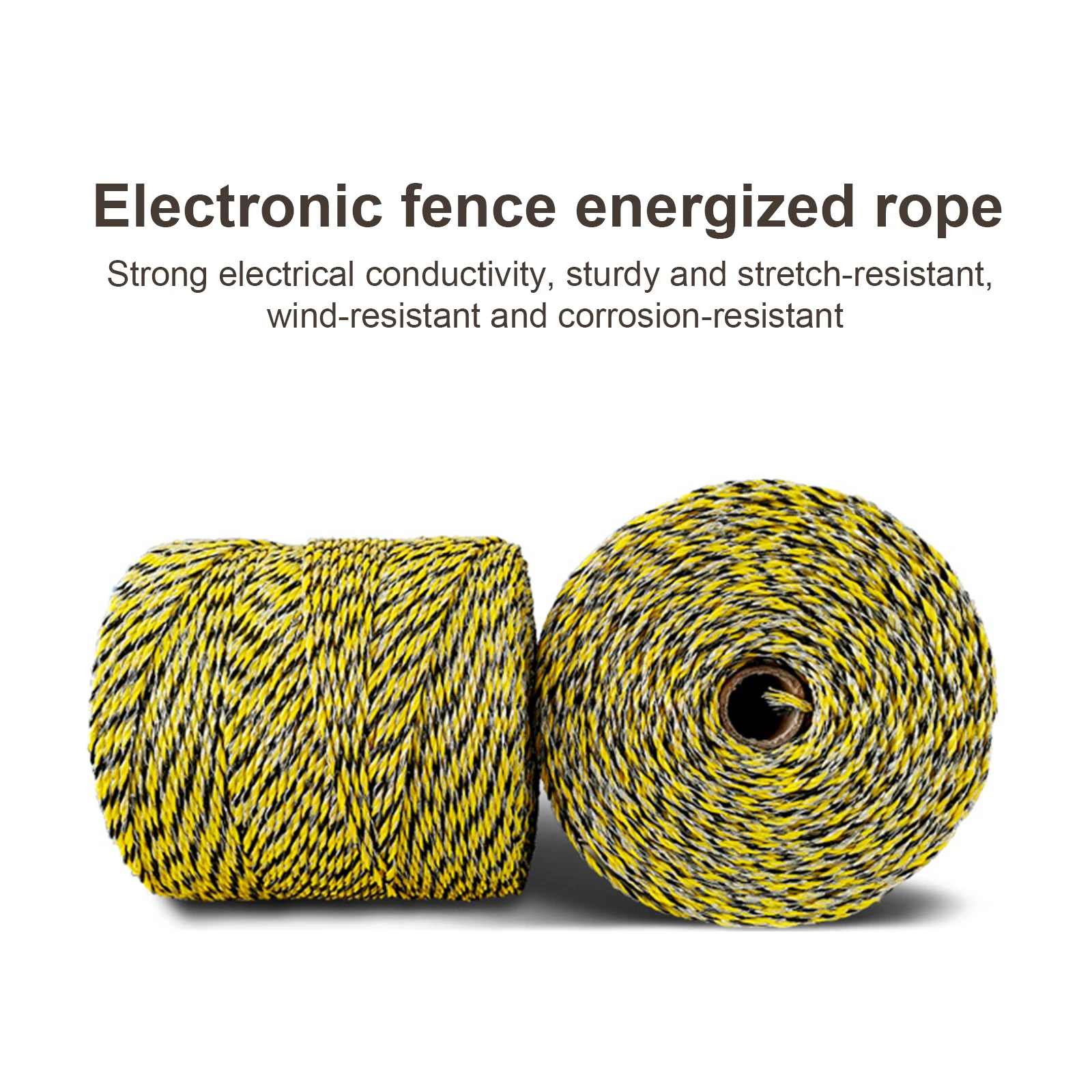 

1 Roll Electric Fence Rope Nylon Wire With Conductive for Horse Animal Fencing Ultra Low Resistance Wire and Accessory
