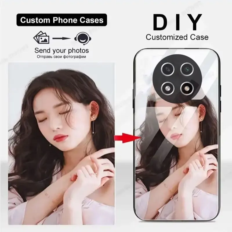 DIY Custom Photo Phone Case with Glass Back Cover