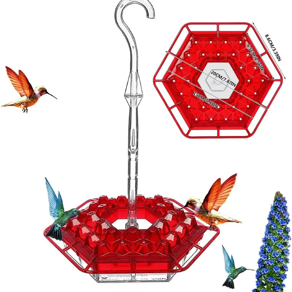 Bird Feeder Hummingbird Feeders Outdoors Hanging Ant And Bee Proof Ant Moat Windchime Plastic Humming Bird Feeder
