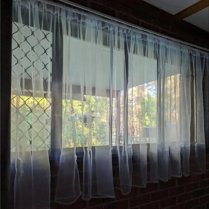 2 Sheet Transparent Curtains for Living Dining Room Bedroom Window Decoration