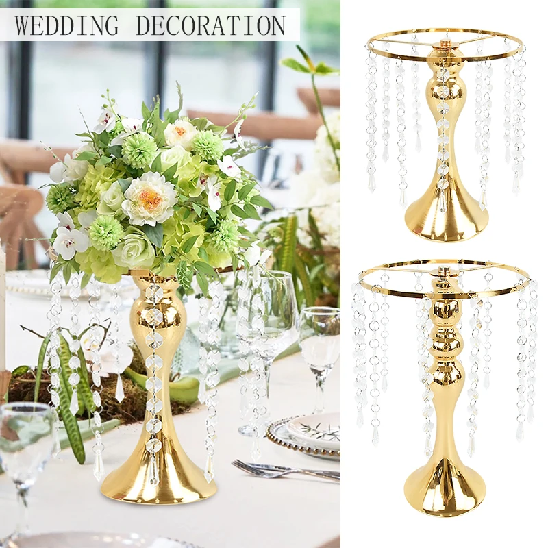 GoldMetalFlowerVaseCandleHolderforWeddingPartyDecorationTable