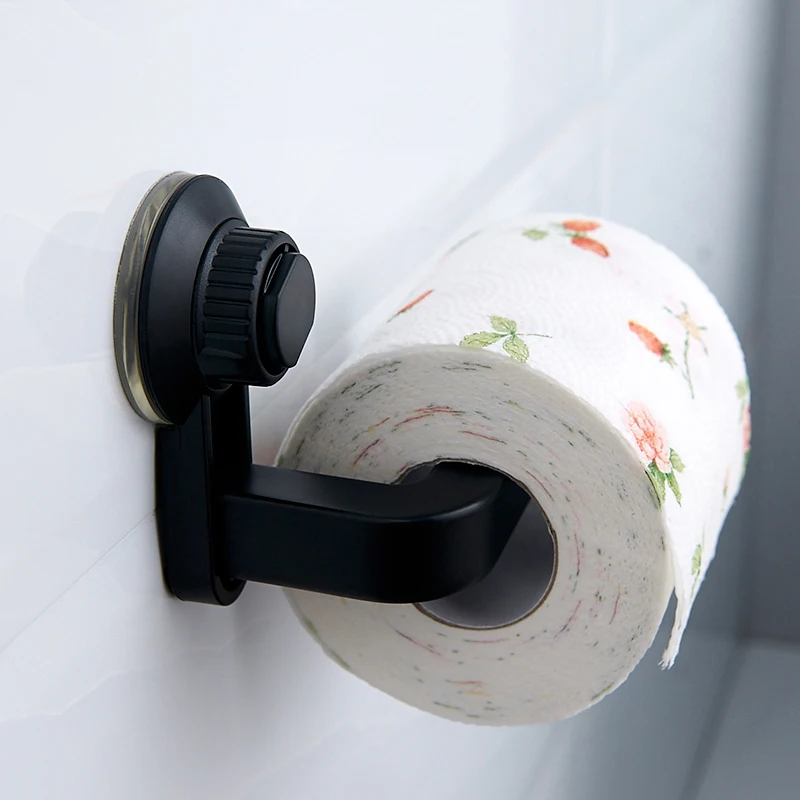 Bathroom Paper Roll Holder No Punching Wall Mounted with Suction Cup Towel Roll Dispenser for Toilet Kitchen