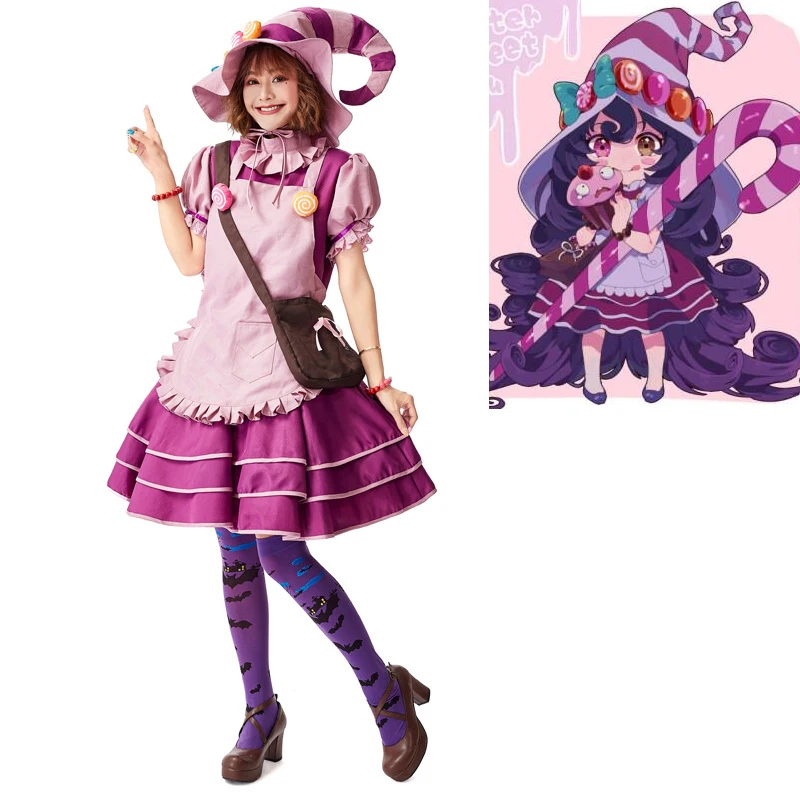 La Caramella Maga Lulu Costume Adulto Cameriera Grembiule Uniforme Vestito Donne Giochi Amaro Dolce Lulu Costumi Cosplay Per Halloween