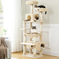 Multi-Level Cat Tree Luxury Tower with Condo Hammock 1
