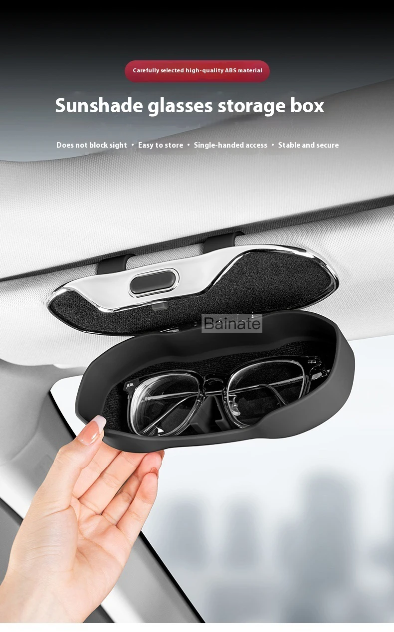 Auto-Brillenbox, Sonnenblende, Brillenhalter für BYD Dolphin Atto 3 Seal Tang Yuan Song Plus 2025, stoßfeste Brillenaufbewahrung – Detail 1