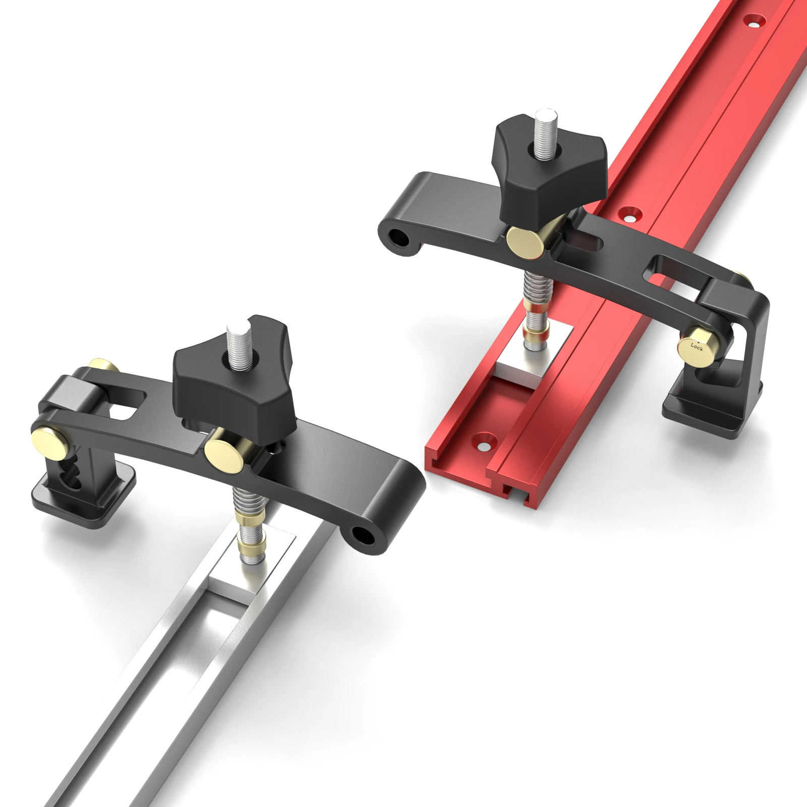 Quick Acting Hold Down Clamp Aluminum Alloy 30 45 T-Slot Miter T-Track Clamp Set for Woodworking Tool Table Workbench, woodworking tools,woodworking clamp,woodworking tool