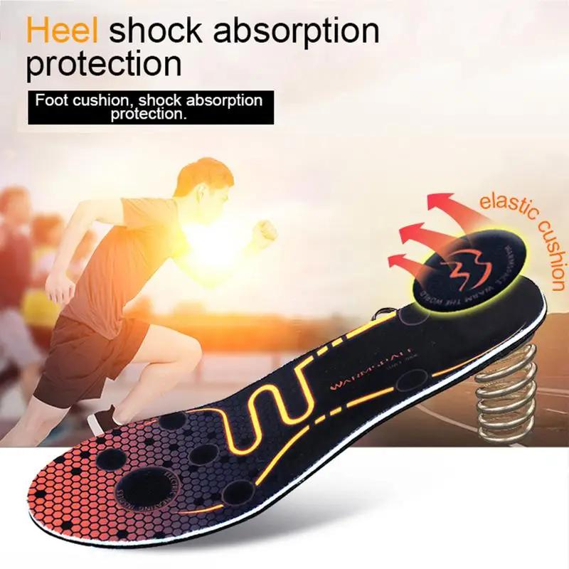 

1 Pair Heated Insoles Battery Powered Rechargeable Heated Shoes Insoles Winter Skiing Foot Warmers For Men Women 36-46 Yards