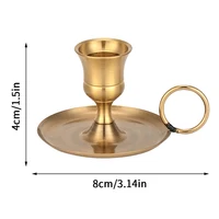 Metal Candle Holder Desktop Candlestick Adornment Candle Holder With Handle Centerpiece Dining Table Wedding Festive Decoration 5