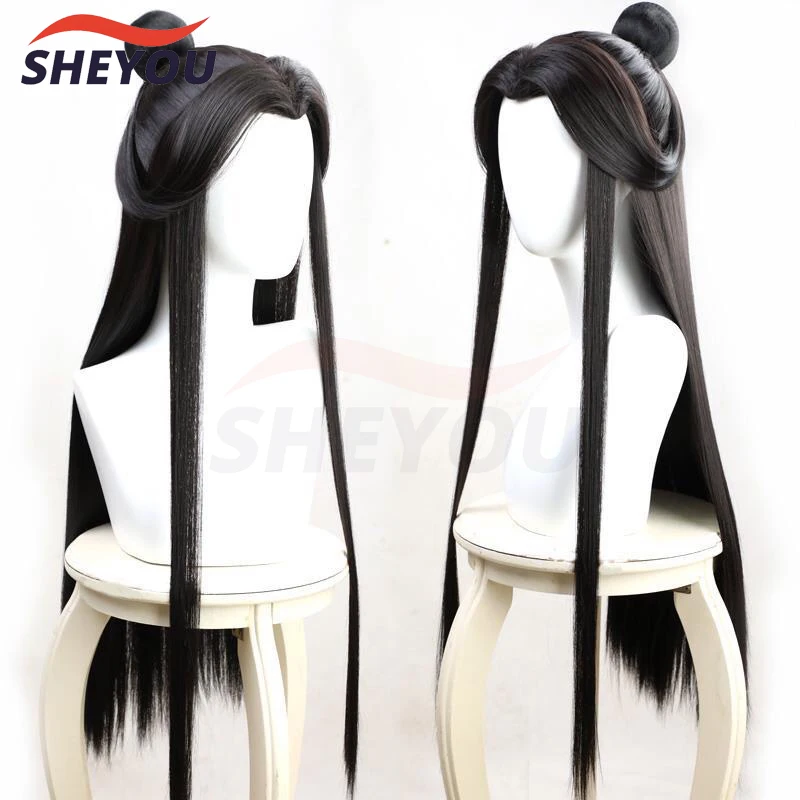 

Xie Lian Cosplay Wig Anime Heaven Official's Blessing Cosplay Tian Guan Ci Fu Black Heat Resistant Synthetic Hair Wigs + Wig Cap