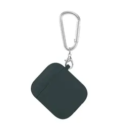 Soft Silicone Protective Earphone Case with Keychain Accessories (Olive Green)