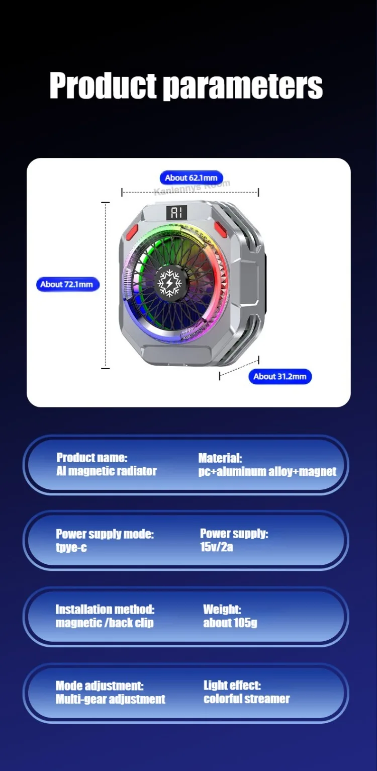 TH28 Semiconductor Phone Cooler 15V/2A High Powerful Cooling Radiator Multi Gears Adjustable Temperature Control With_voghion.com