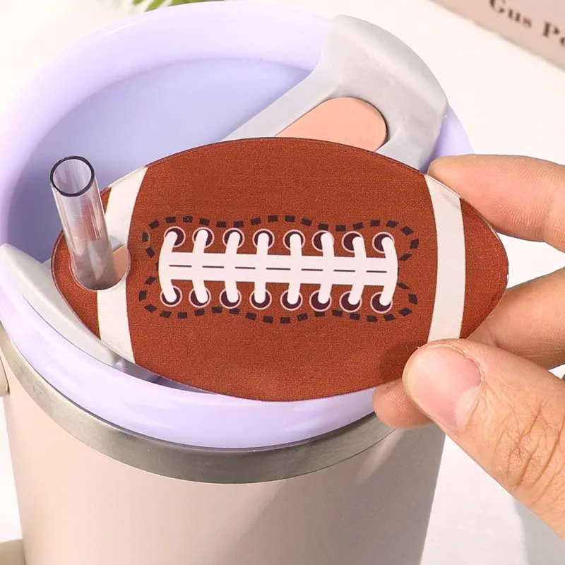 Baseball Name Tag Tumbler Lid Topper Cup Accessories Sports Themed Tumbler Name Plate Quencher H2.0 Lid 1Pcs