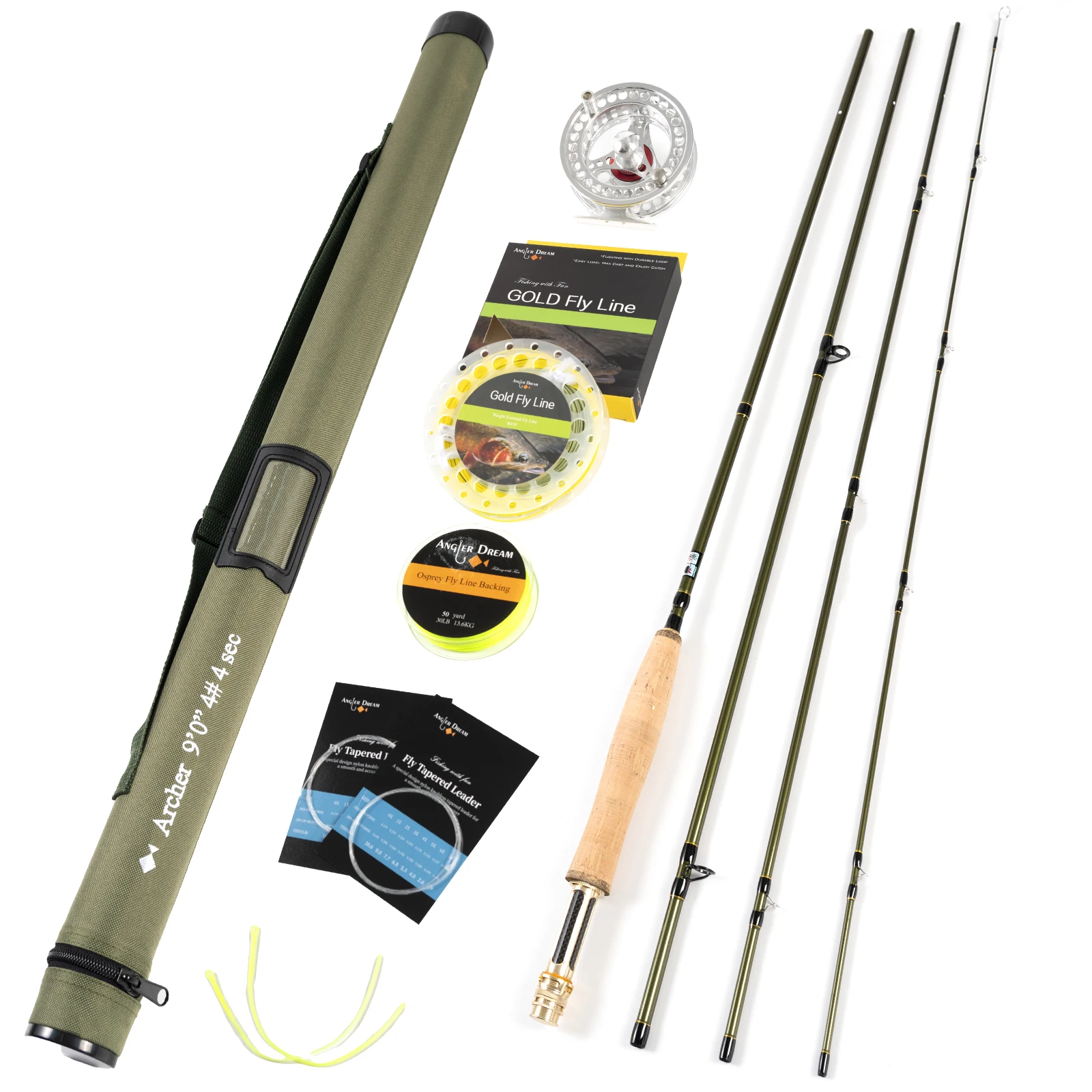 9FT 4WT 4Pieces Carbon Archer Fly Fishing Rod&3/4WT Silver Reel Gold Line  Combo Green Fly Rod Graphite 10 / 36T Carbon Fiber - AliExpress
