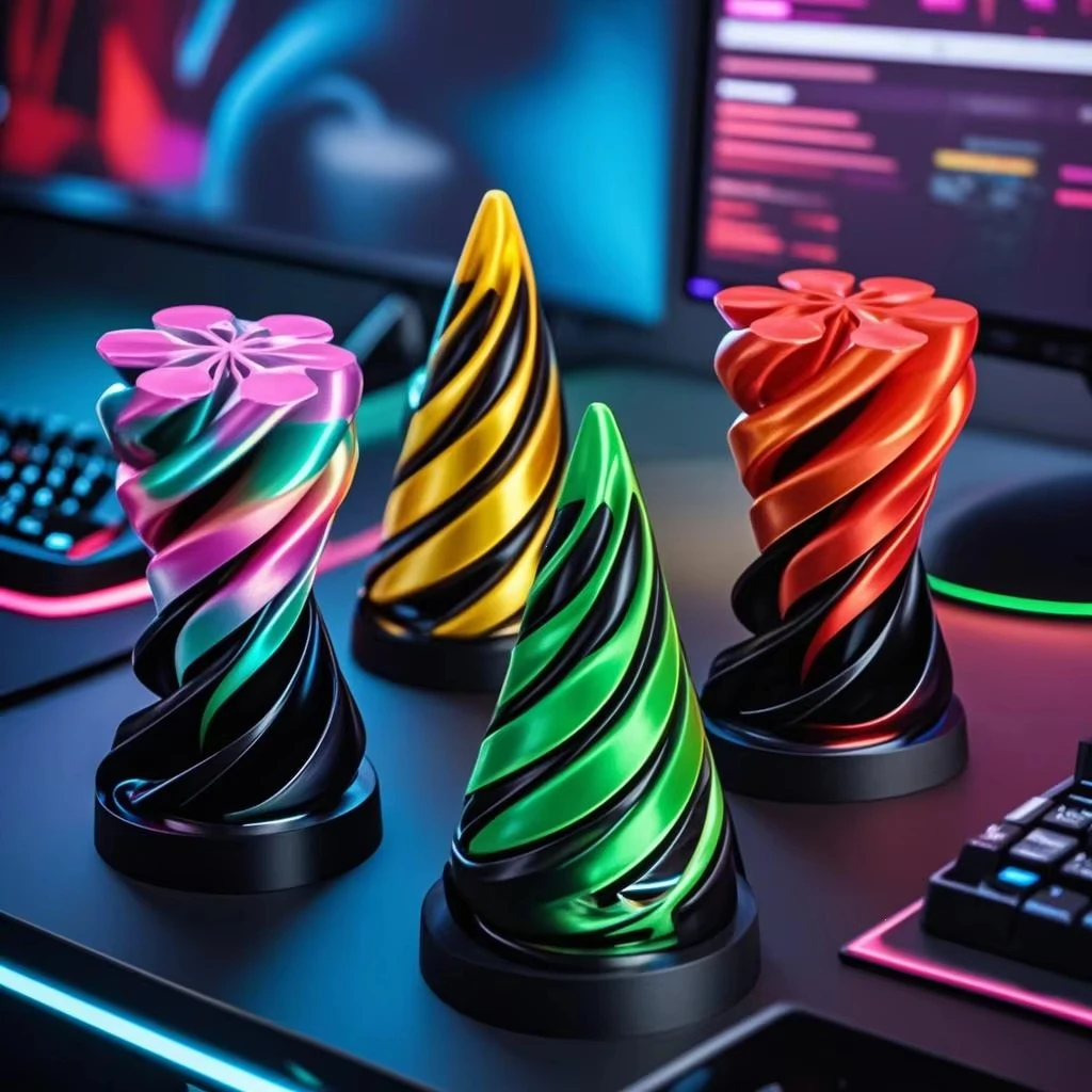 3D Printed Spiral Fidget Toys Decompression Spinning Three-Dimensional Structure Fingertip Dual Color Stress Relief Toy Desk Toy fidget toy