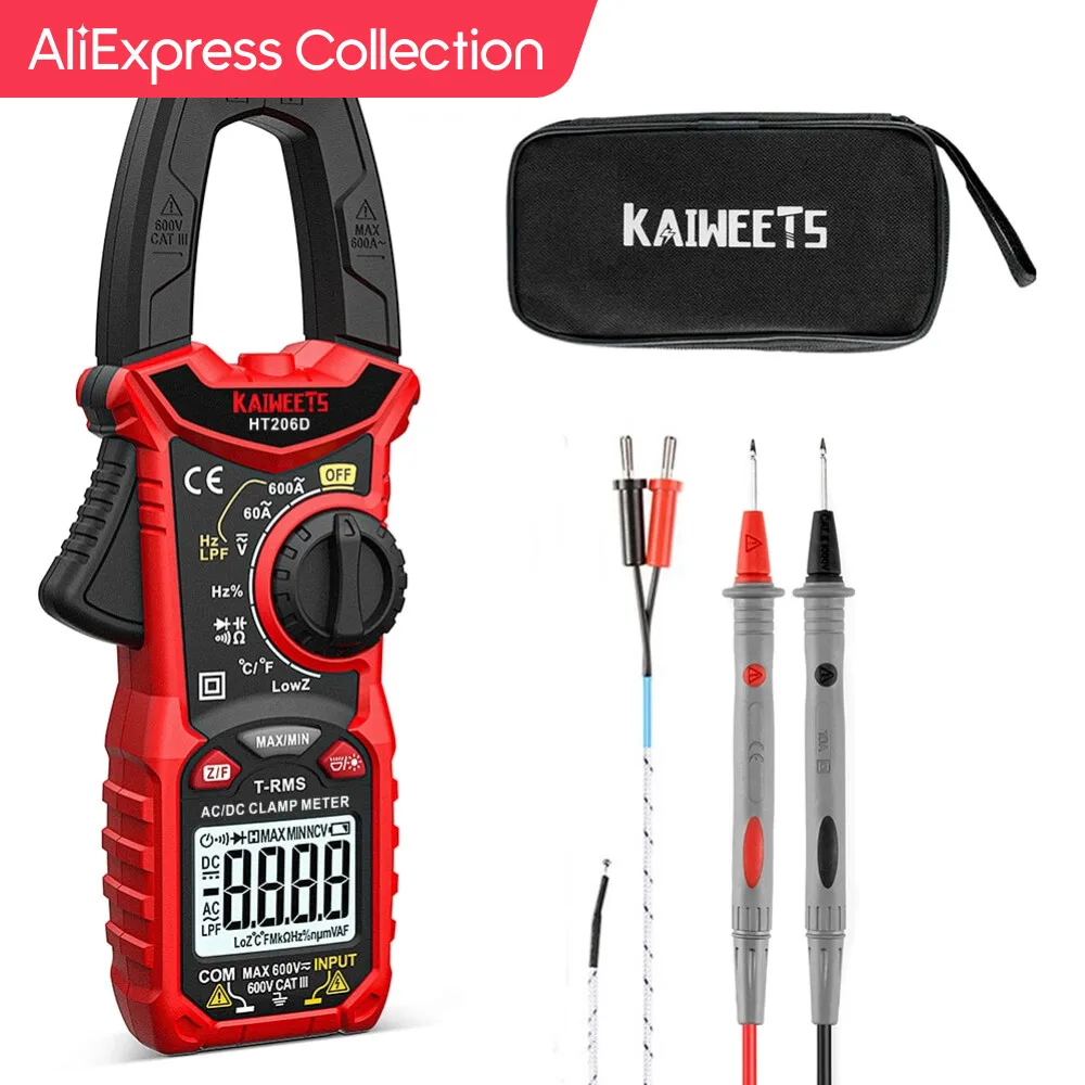 AliExpress Collection 600A AC DC Digital Clamp Meter Multimeter Ammeter Voltage Tester Car Amp Hz Capacitance NCV Ohm Test (AC