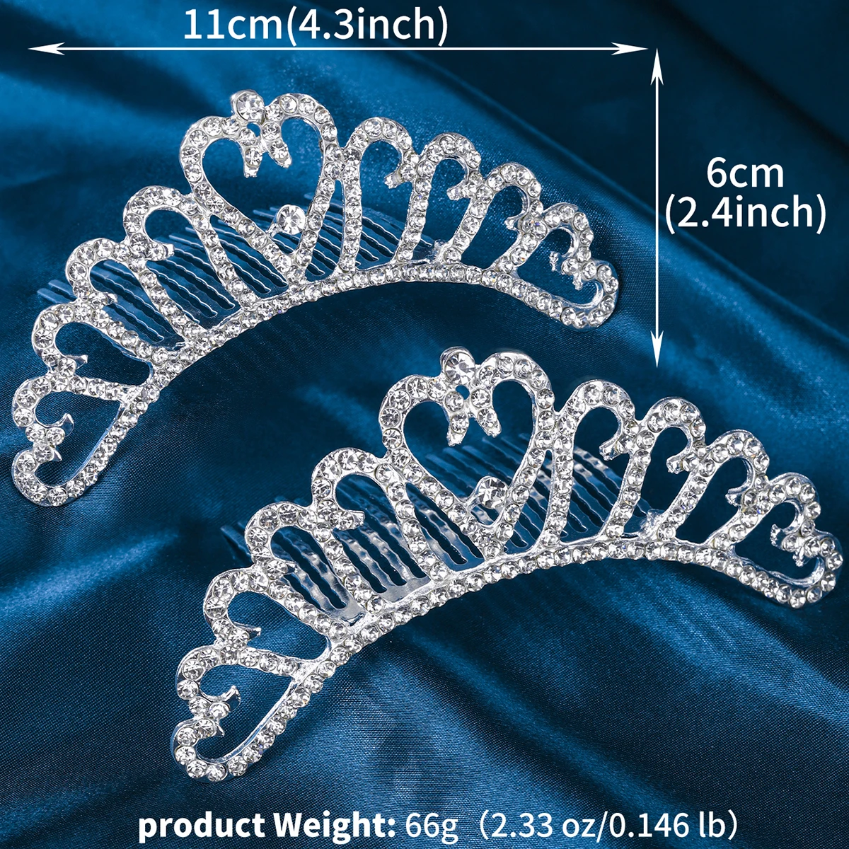 Klassische Strass Herz Krone Modeschmuck Kopfschmuck Haarschmuck Party Performance Tiara für Frauen als Geschenk – Detail 17