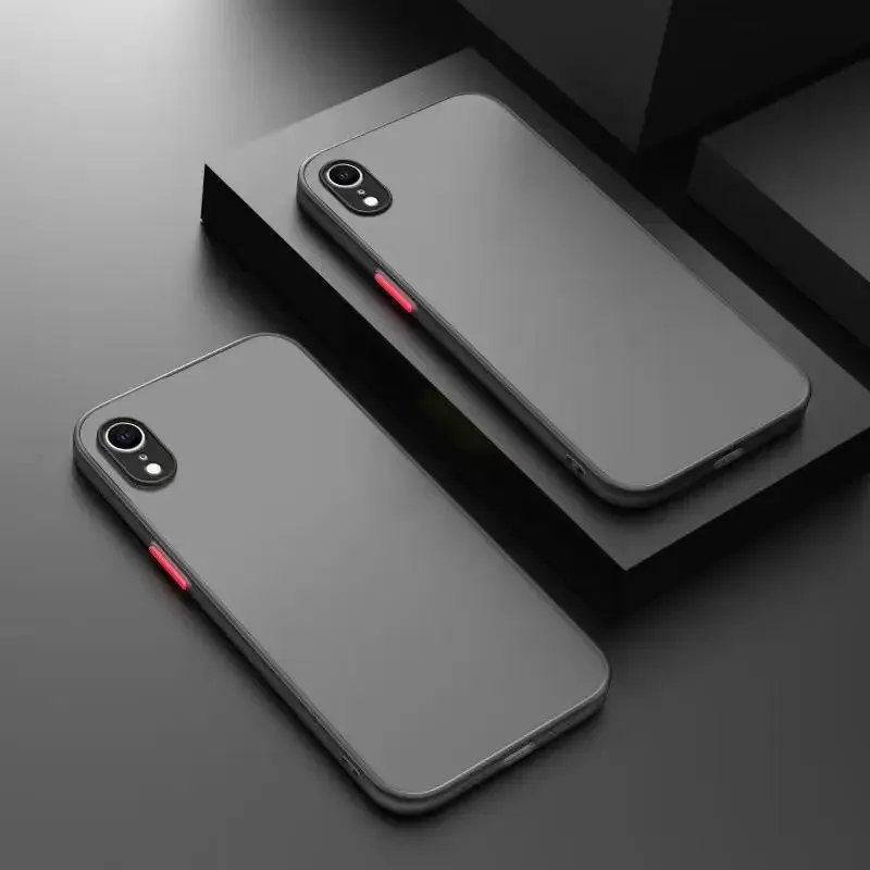 Shockproof Armor Matte Silicone Bumper Case with Clear Hard PC