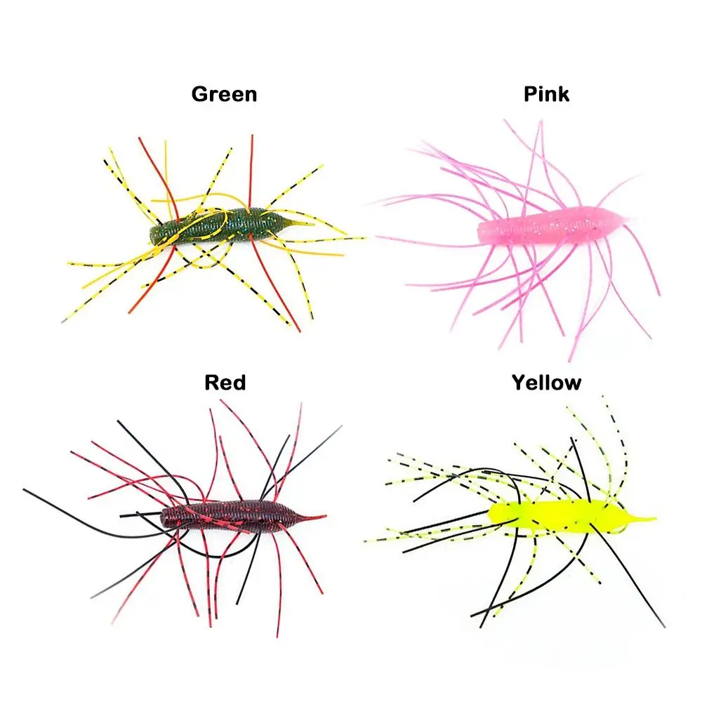 4/5pcs 4cm/6cm Fishing Sea Urchin Soft Bait Bass Stick Silicone Worm Silicone Worm Lure Handmade Crawfish Lures