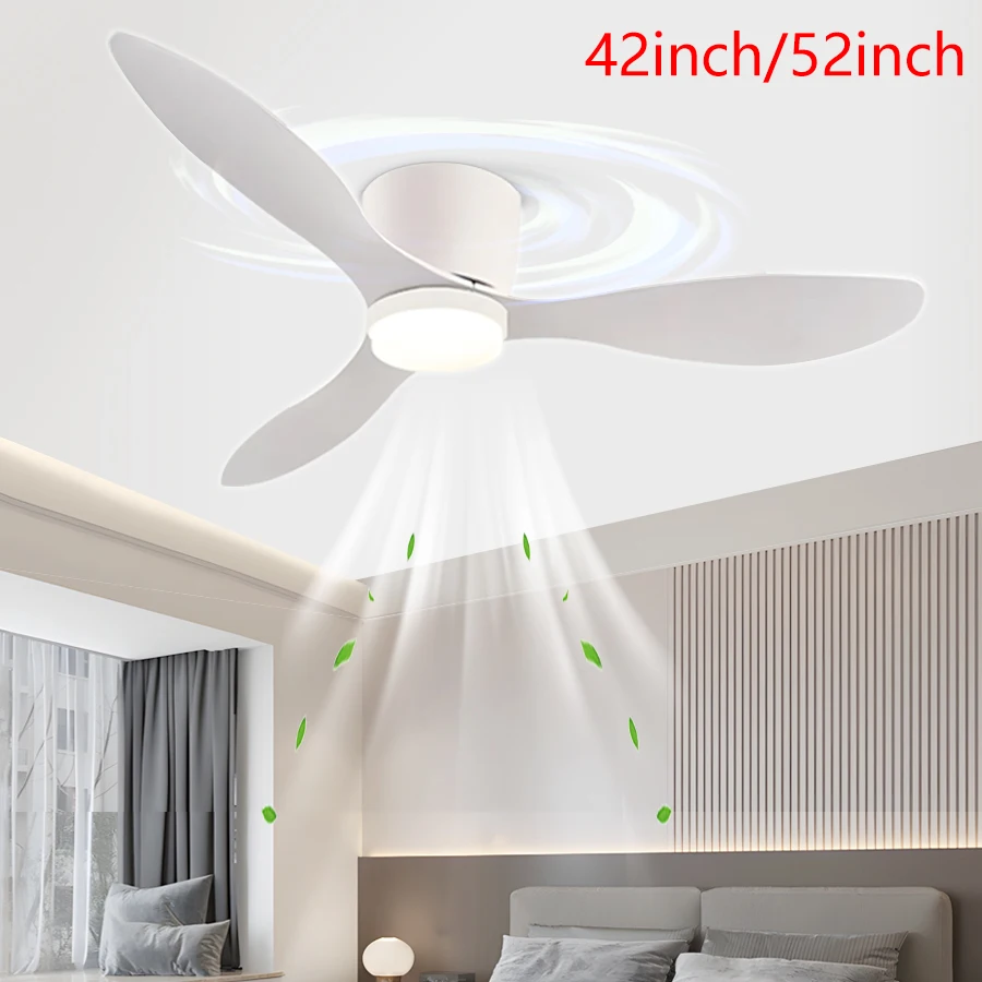 Ceiling Fan LED Light DC Motor Modern Ceiling Fan Kitchen Living Room Dining Room Household High Air Volume Remote Control Pendant Light
