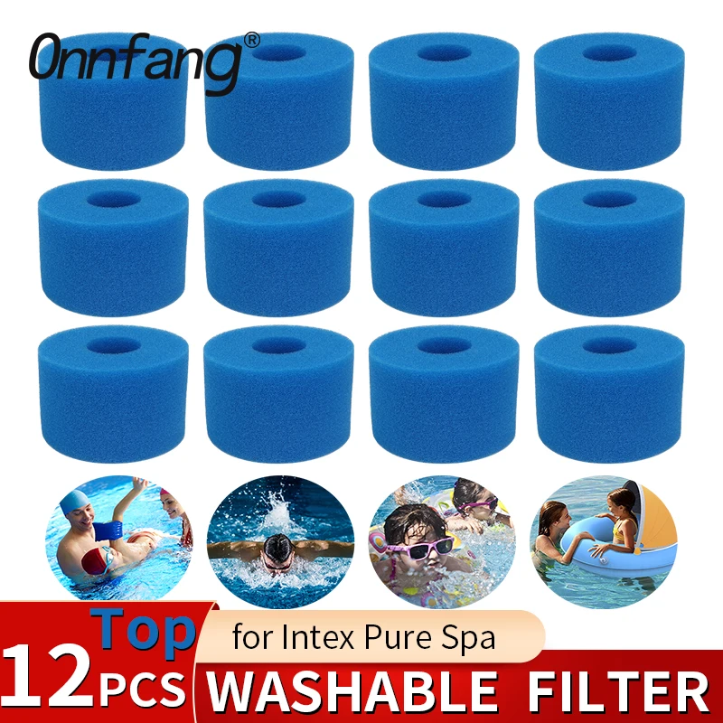 1-12 Pezzi Filtro Per Piscina Schiuma Lavabile Riutilizzabile Per Spa Intex Pure Hot Tub Filtro A Cartuccia Tipo Promozione Intex