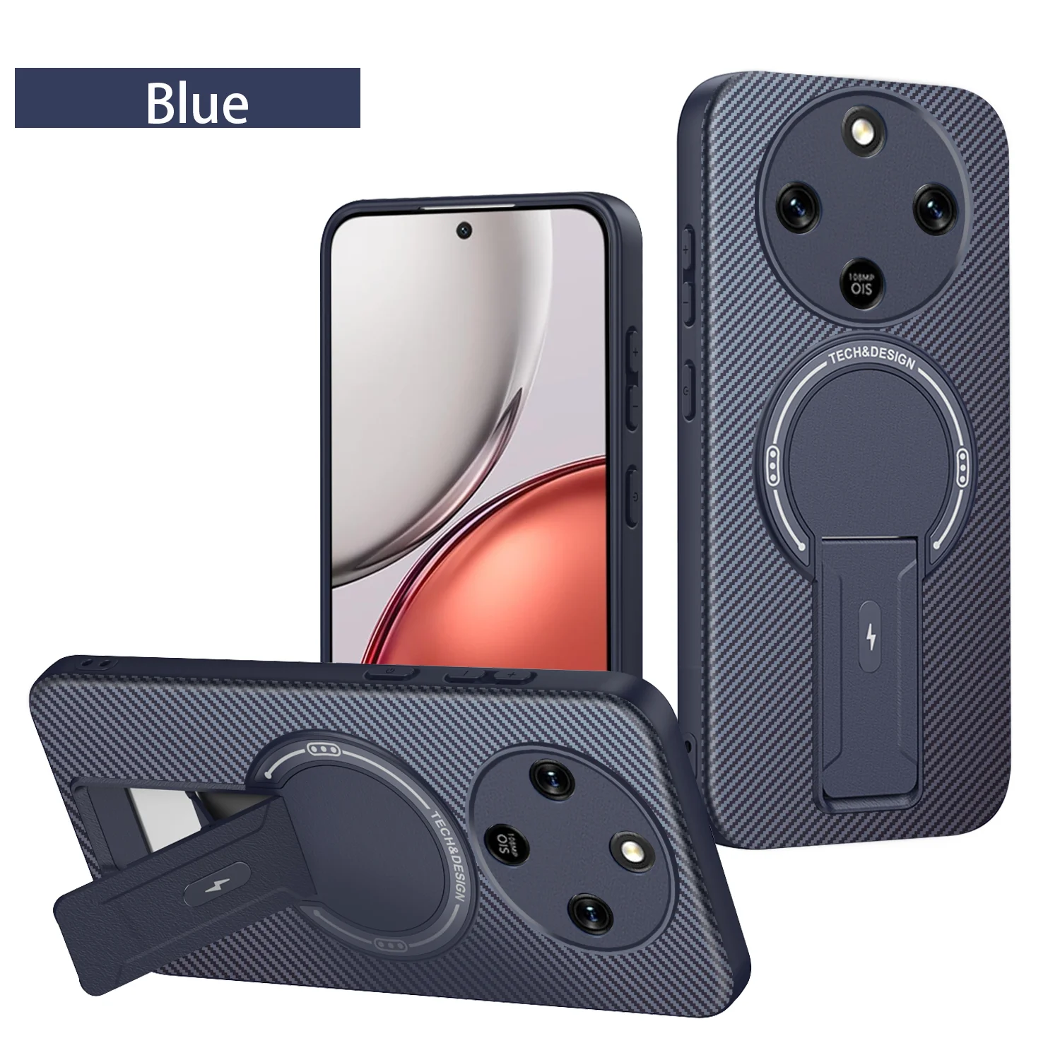 Magnetic Mounting Bracket Protective Phone Case with Enhanced Back Cover
