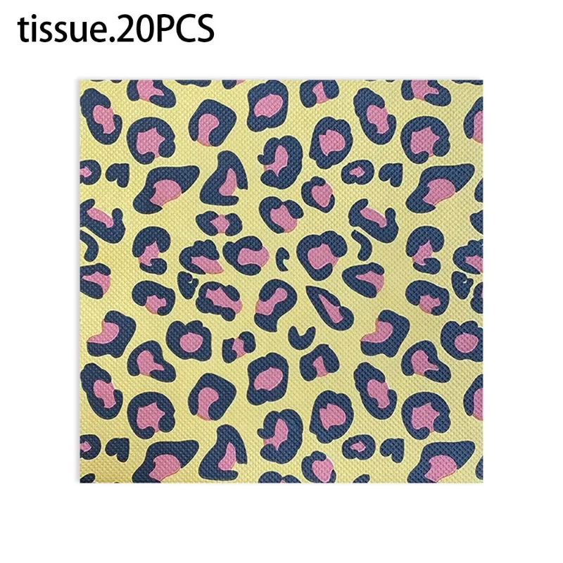 20pcs New Jungle Leopard Print Theme Printing Creative Birthday Party Decoration Supplies Disposable Restaurant Hotel Napkins