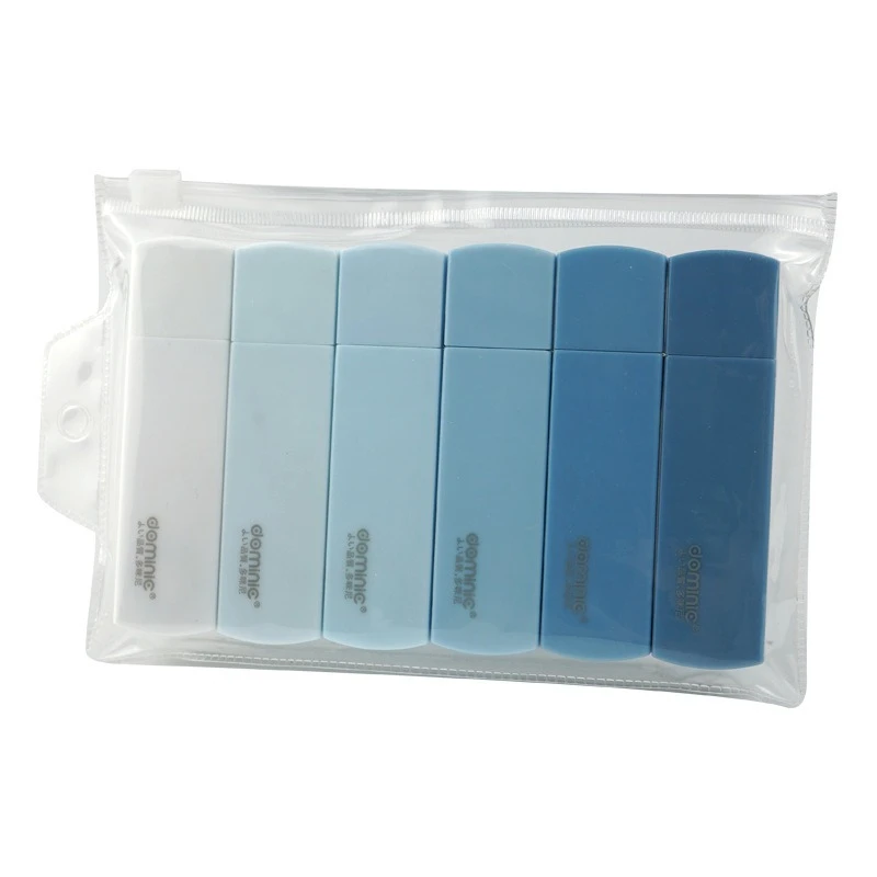 Correction Tape Stationery Set 6pcs/set Blue Color Correction Tape Series Ins Korea Creative Gradient Solid