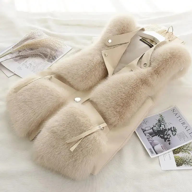 عالية الجودة تقليد الثعلب الفراء سترة سترة المرأة...