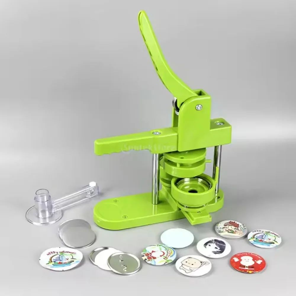 Button Badge Maker Machine 3 in 1 with 58mm Mold DIY Solid Color Badge Pin Makers Machine Kit Plastics Simple Rotating Device
