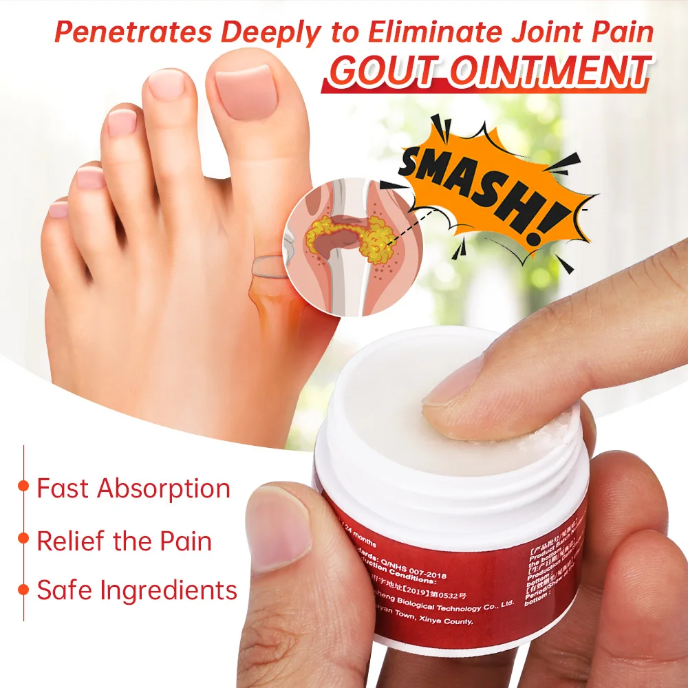 Sumifun 1Pc Gout Treatment Ointment Artritis Finger Bunion Toe Pain Relief Analgesic Cream Feet Care Chinese Medical Plaster 10g images - 6