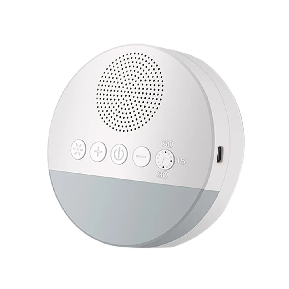 White Noise Machine Music Light Sleep Machine USB Rechargeable 20 Sounds Timed Shutdown Sleep Sound