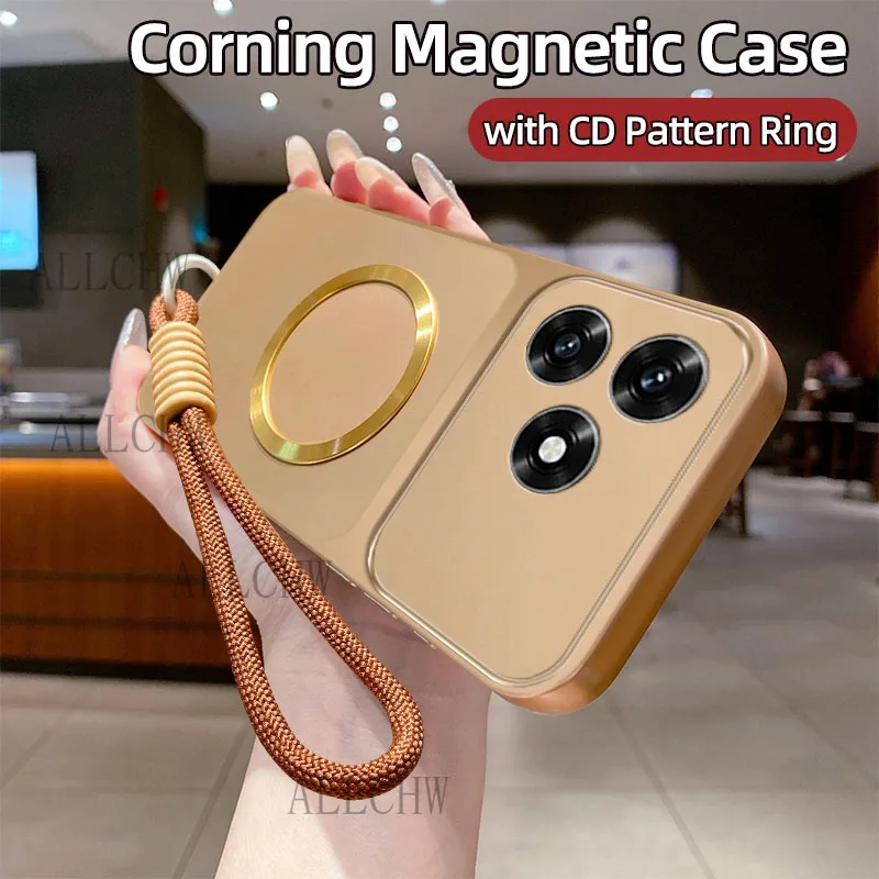 Shockproof Matte Magnetic Soft TPU Hand Strap Phone Case