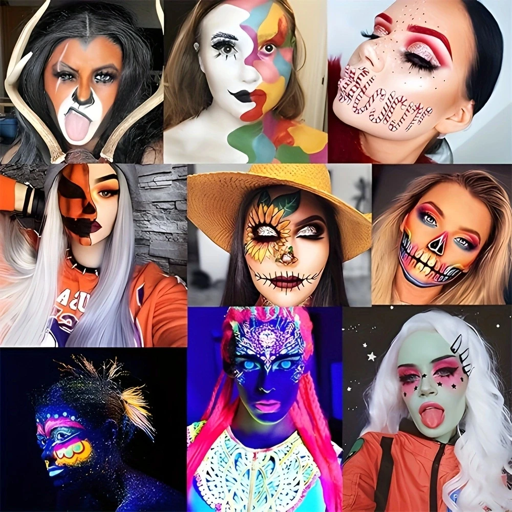 36-Color Face and Body Painting, Large Cream Face Painting Palette Set, Suitable for Halloween and Holiday Party Special Effect Costume Role-Playing Makeup 5