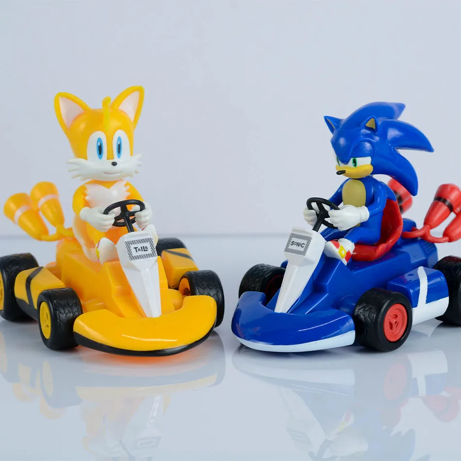 Anime Sonic the Hedgehog Pull Back Car Hedgehog Shadow Tails Rouge the Bat Action Figure Toys Anime Game Doll Kid Gifts 4