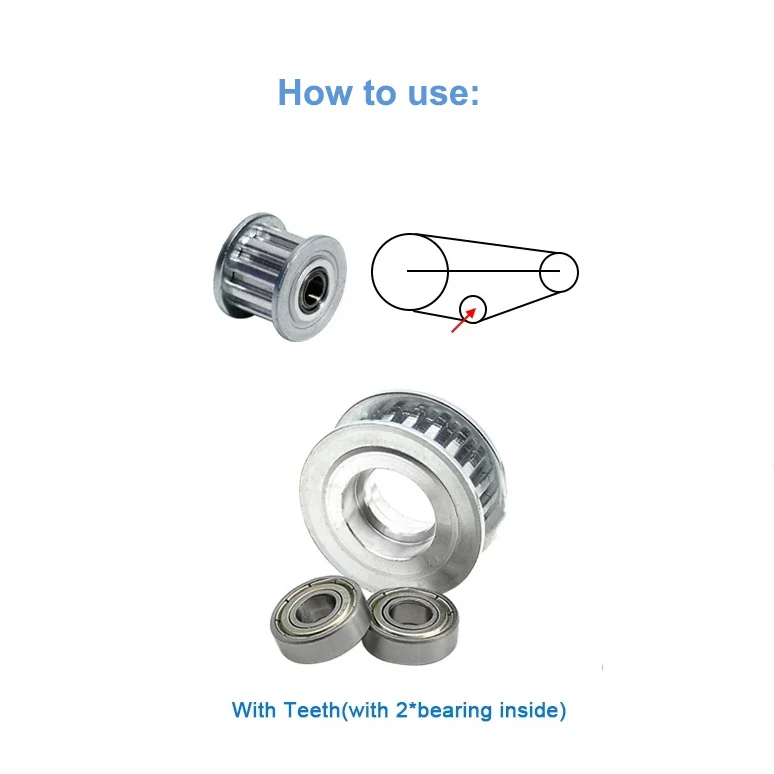 Description Picture 3 of itemAF Type XL-24T Idler Pulley Belt Width 14mm Transmission Idle Pulley Synchronous Wheels 24Teeth Tensioner Pulley