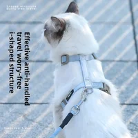 Cat Harness Set Adjustable Escape Proof Pet Harness for Kitten Outdoor Walking Cat Collar Lead Leash Pet Supplies 1