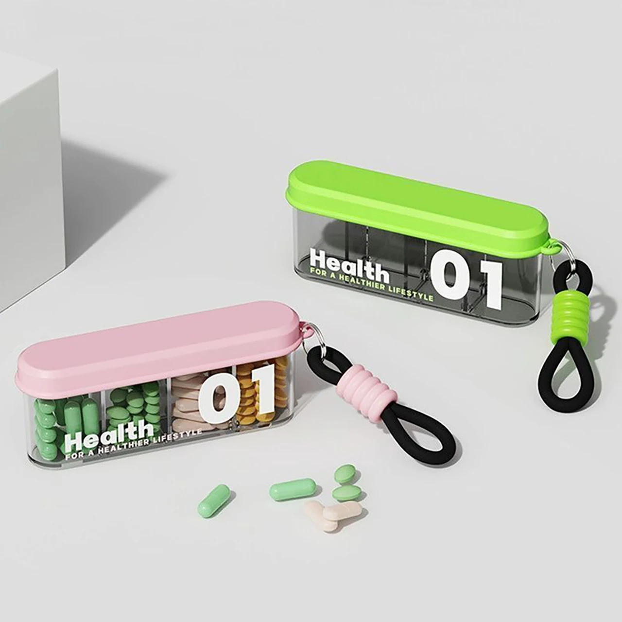 Small Pill Storage Box Portable Sub-Packing Mini Splitter Holder Split 4 Compartments Candy Packaging Case