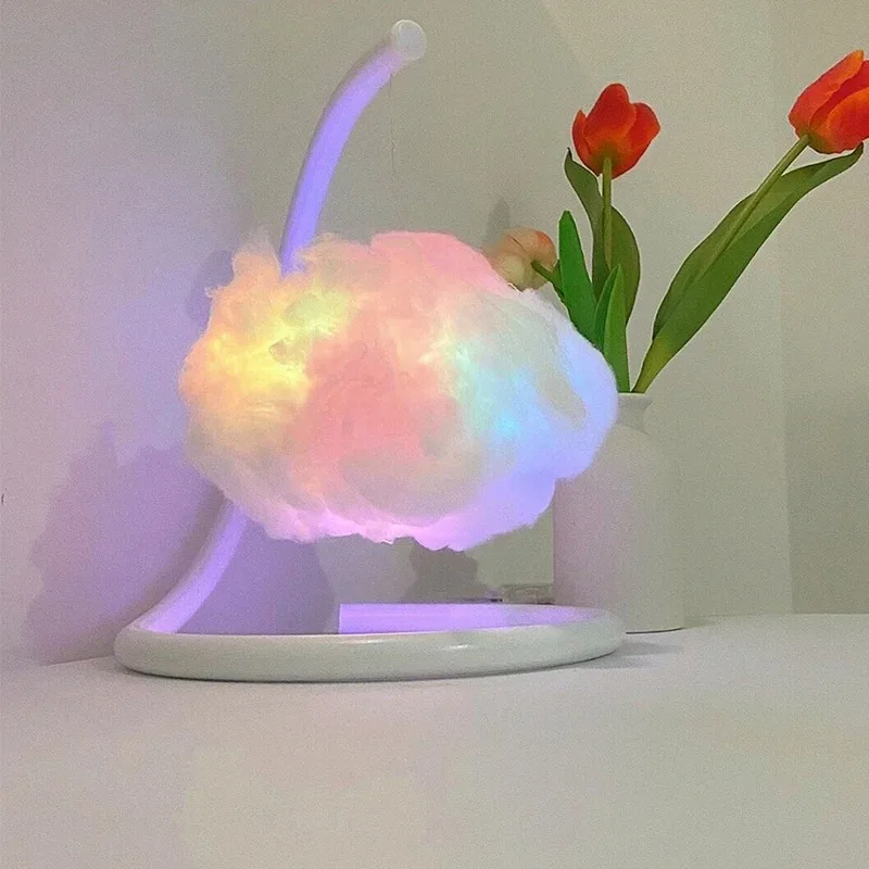 

Bedside Small Night Light, Dormitory Decor Cloud and Mist Ins Atmosphere Creative Photo Bedroom, Living Room Festival Table Lamp