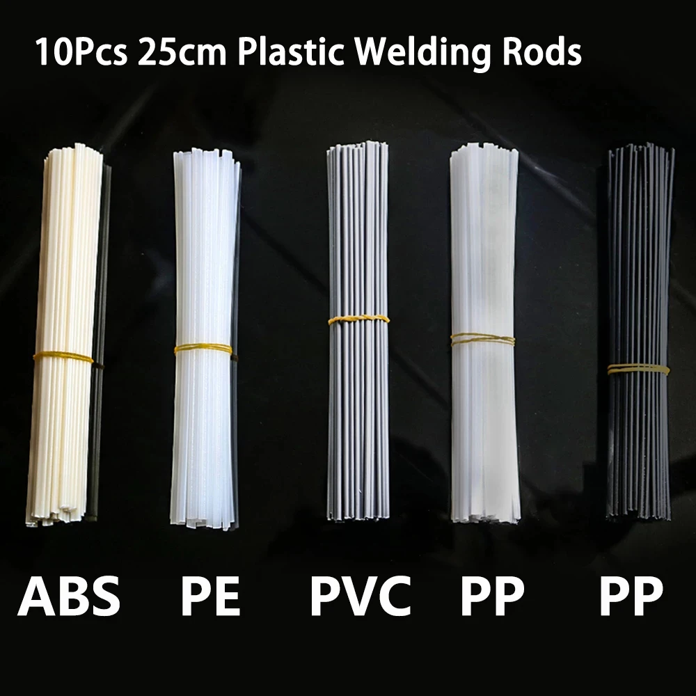 Welding Rods Plastic Welding Rods 10pcs 250mm Plastic Welding Rods ABS/PP/PVC/PE Welding Sticks For Plastic Welder Gun Bumper Repair Supplies Tool