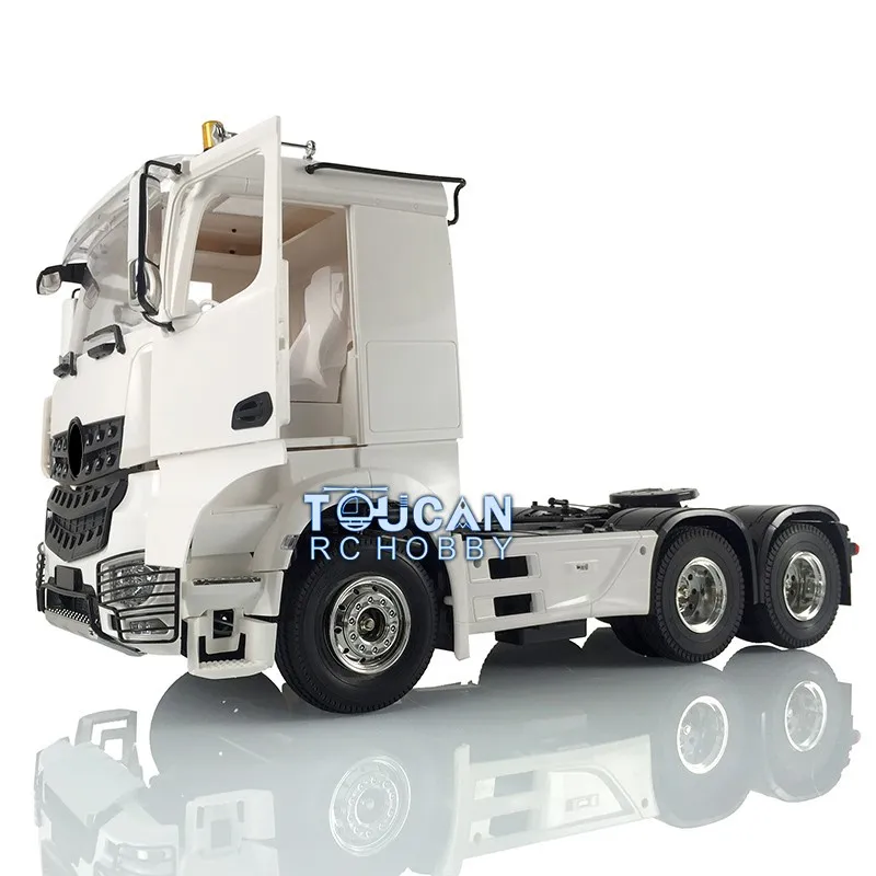 1/14 RC 3축 무도색 트랙터 트럭 6*4 키트 오픈 도어 버전 35T 540 모터 DIY 야외 모델 전기차 TH16853