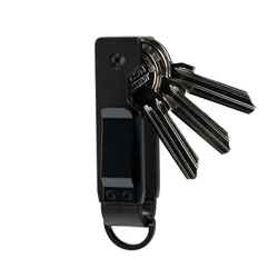 Sleek Metal Minimalist Key Organizer - Compact Outdoor Key Holder (Black)