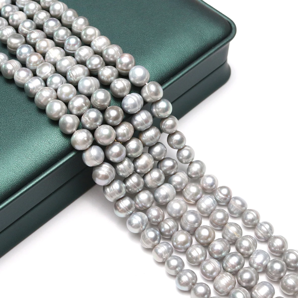 Natural Freshwater Pearl A-Class Round Gray Mother of Pearl Beads Jewelry Making DIY Necklace Bracelet Accessories Gift