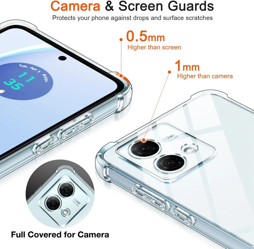 Shockproof Clear Case For Moto G10 G20 G30 G22 G52 G82 G200 G31 G41 G51 G42 G62 G32 G53 G13 G23 G73 G14 G54 G64 G54 G34 G24 G04 Phone Case Phone Protector Cover Leather Phone Case