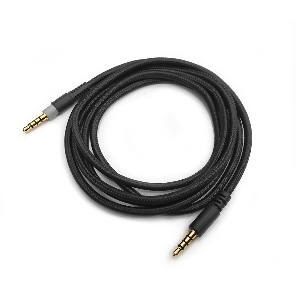 For Kingston HyperX Cloud Mix,Cloud Alpha Nylon Braided OFC 3.5MM jack Male to Male Headphone Cable Gaming Headset Audio Wire
