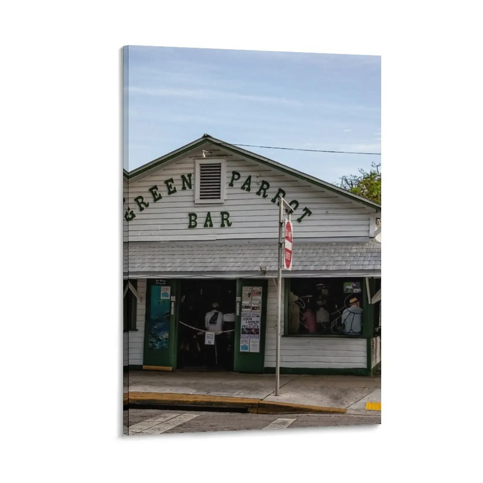 

Green Parrot Bar, Key West Canvas Painting home decor interior room decoration accessories nordic home decor luxury home decor