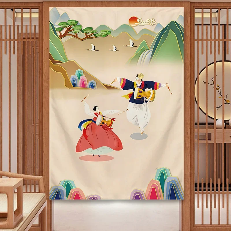 60/70/80/100cm Korean Style Door Curtain Wind Fabric Door Curtain Kitchen Half Bedroom Toilet Customized Polyester Anti Fouling 4