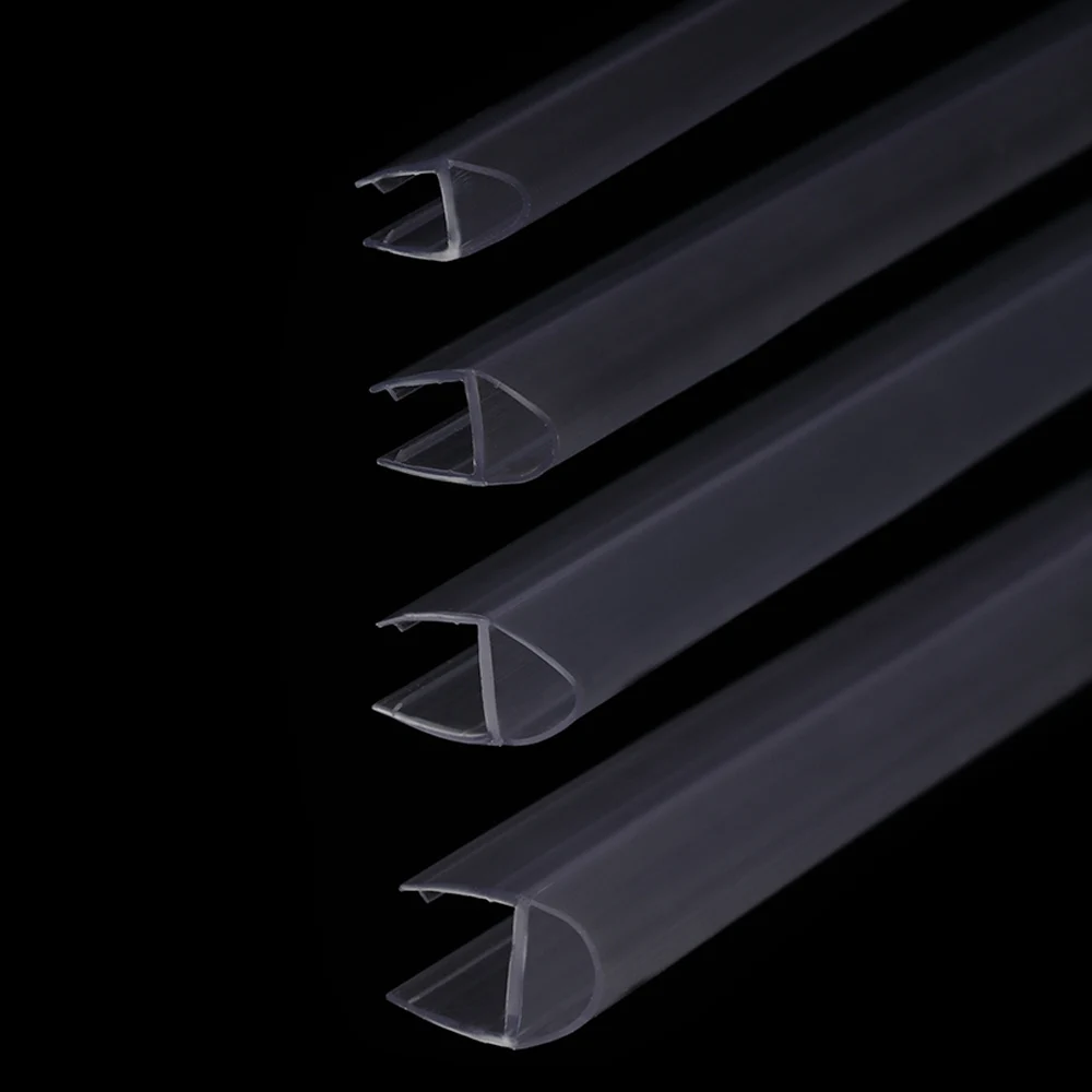 4mm-12mm PVC Sealing Strips Bathroom Glass Door Weatherstrip Window Seal Water Baffle Rubber Bath Screen Hardware